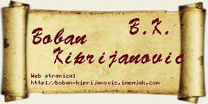 Boban Kiprijanović vizit kartica